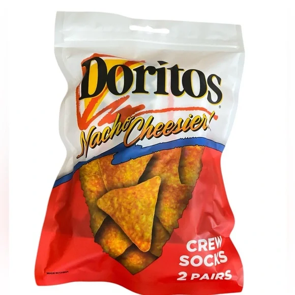 Men’s Bag of Doritos Crew Socks 2 pair NIP - Picture 1 of 5